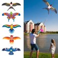 thumbnail image 2 of Juguete de cometa de dibujos animados para niños, pájaro, mariposa, golondrinas, forma de águila, caña de pescar manual, cometa voladora para niños, al aire libre, R8Y1, 2 of 5