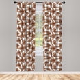 thumbnail image 3 of Ambesonne Tropical Curtains, Vintage Palm Leaves Art, Pair of 28"x95", Dark Taupe Grey and White, 3 of 5