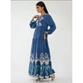 thumbnail image 3 of Printed Long Sleeve Viscose Maxi Dress, 3 of 7