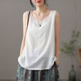 thumbnail image 4 of JUNWELL Summer Womens Sleeveless Cotton Linen Vest Loose Top, 4 of 6
