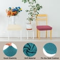 thumbnail image 3 of Funda de asiento elástica de 4 piezas, funda de silla de comedor, verde oscuro, 3 of 6