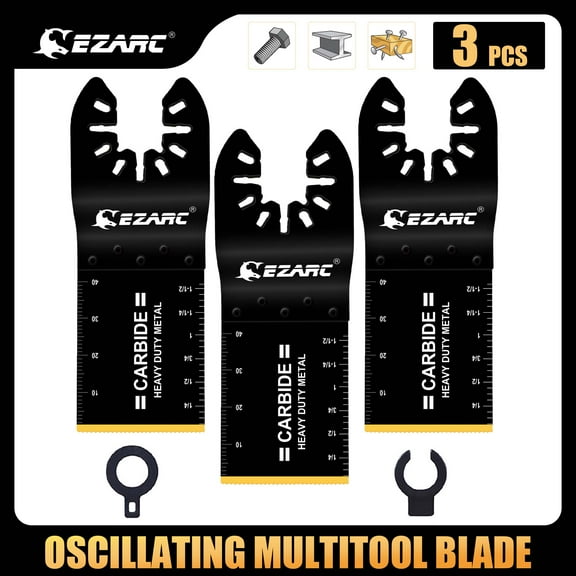 EZARC Oscillating Blades Carbide Multitool Saw Blades for Hard Material, Hardened Metal, 3PK