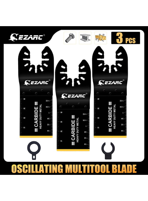 EZARC Oscillating Blades Carbide Multitool Saw Blades for Hard Material, Hardened Metal, 3PK