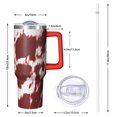 thumbnail image 3 of Travel Mug Watercolor Pink with Handle Lid Straw, Tie Dye Color Block Modern Abstract Geometric Stainless Steel Insulated Tumbler Cup, Gift for Mom Dad, 3 of 5