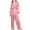 Pink, variant on Elainilye Fashion Robes For Women Long-sleeved V-neck Satin Robe Nightgown Pajama Pants Add Belt Suit 3 Piece Set,Green