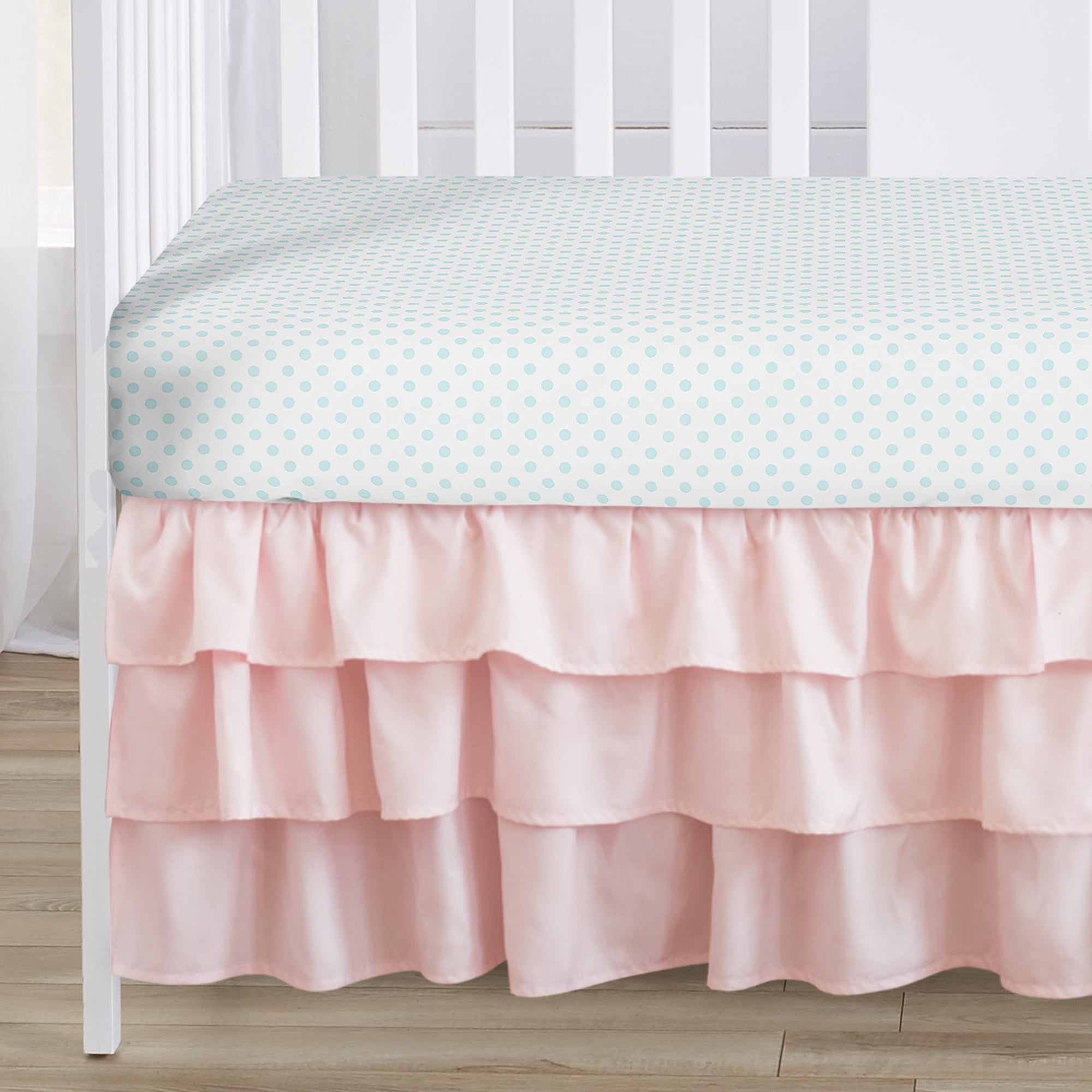 Sweet Jojo Designs 6 Piece Crib Bedding + BreathableBaby Breathable Mesh Liner Watercolor Floral Navy Blue And Pink Girl
