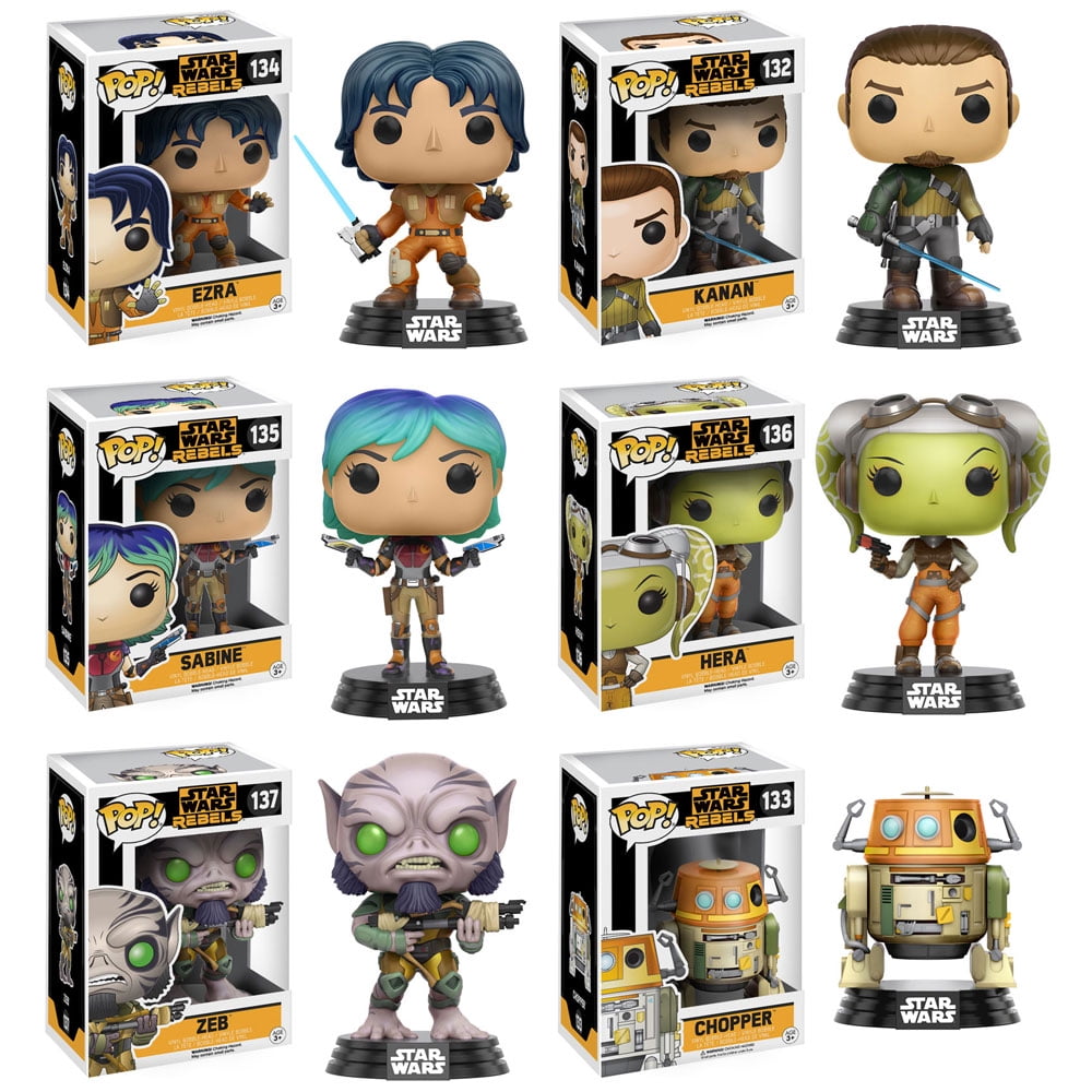 Funko POP! Star Wars Rebels S1 Vinyl Bobble-Heads - SET OF 6 (Zeb, Hera, Sabine, Ezra, Chopper