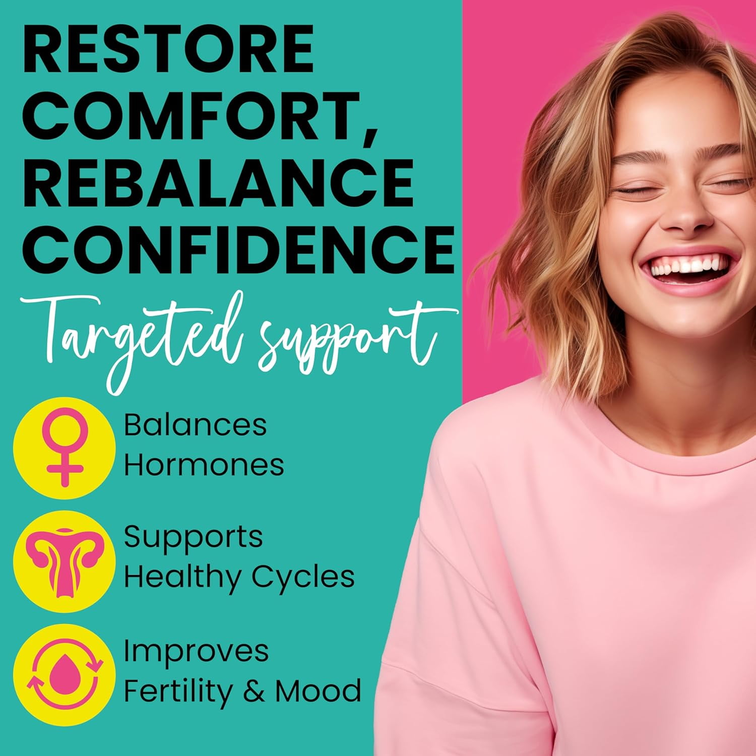 Myo-Inositol & D-Chiro Inositol Supplement for Women | PCOS Supplements for Hormone Balance for Women & Fertility Support | | Supports Ovarian Health, Irregular Cycles, PMS | 60 Softgels