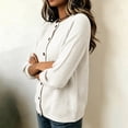 thumbnail image 5 of Knit Cardigan for Women & Plus Size, Fall Cozy Button Down Crewneck Long Sleeve Relaxed Classic Elegant Sweater, XS-4XL, 5 of 5