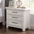 thumbnail image 2 of 3 Drawers Nightstand With Black Bar Pull, Antique White, 2 of 5