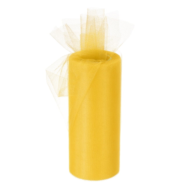 Rollos de Tela Unique Bargains Carretes 6 25 Yardas Oro Amarillo para Decoración Boda