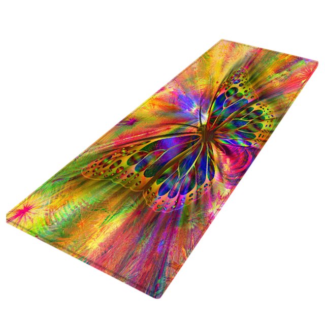 Giyblacko Carpet Door Mats Butterfly Pattern Soft Runner Rug Non Slip Absorbent Area Rug for Kitchen Living