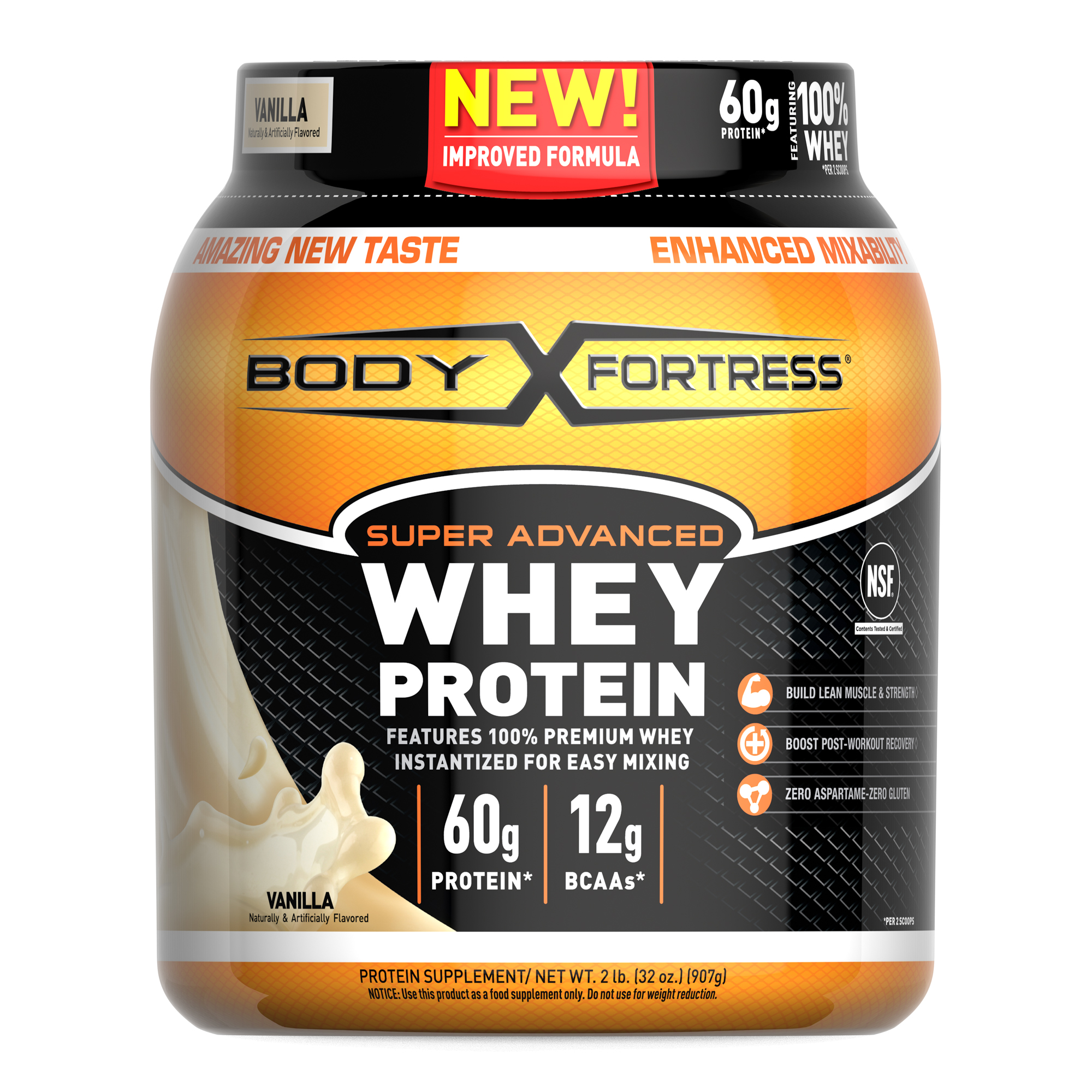 Body Fortress Super Advanced Whey Protein Powder Vanilla 60g Protein 