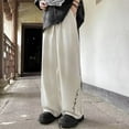 thumbnail image 2 of Mens Casual Embroidery Drape Wide Leg Loose Straight Versatile Trousers Simple, 2 of 9