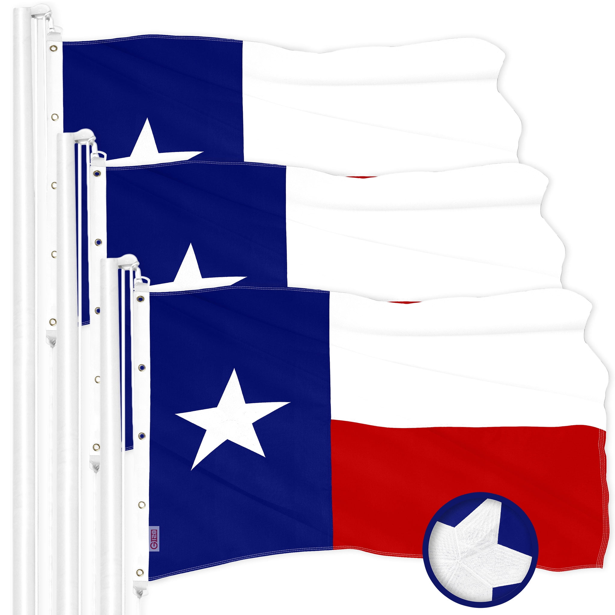 G128 3 Pack: Texas TX State Flag | 8x12 Ft | ToughWeave Series ...