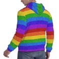 thumbnail image 6 of Pofeuu Colorful Glitter Rainbow Print Mens Casual Hooded Collar Drawstring Hoodies Pullover Sweatshirts Casual Long Sleeve Shirts-4X-Large, 6 of 7