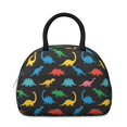 thumbnail image 2 of Dinosaur and Silhouette Black Pattern Insulated Lunch Bag,Leakproof Large Capacity Lunch Box for Work,Picnic or Travel,11.4 X 6.7 X 8.3 Inches, 2 of 6