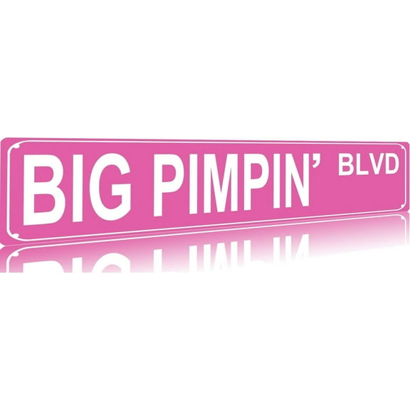 Big Pimpin BLVD - Vintage Metal Tin Sign - Vintage Print Art Poster Tin Hanging Plaque for Home Kitchen Patio Yard Office Cafe Coffee Bar Front Door Wall Decor Novelty Tin Sign 4x16inch.jpg