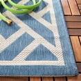 thumbnail image 5 of SAFAVIEH Courtyard Janey Geometric Indoor/Outdoor Area Rug Blue/Light Beige, 5'3" x 7'7", 5 of 10