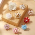 thumbnail image 5 of Cute Shell Pearl Flower Statement Ring for Women Gold Plated Dainty Petal Leaf Floral Wedding Promise Expandable Adjustable Open Wrap Finger Rings Comfort Fit Holiday Jewelry, 5 of 6