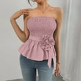 thumbnail image 2 of YAYUBA Business Casual Shirts for Women's Strapless Tank Top Summer Casual Sleeveless Blouse Beach Vacation Pure Color Basic T Shirt Workout Tops Basic Going Out Clothes 2026, 2 of 9