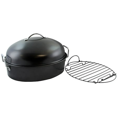 Gibson Home Kenmar High Dome Oval Roaster Set in Black