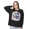 thumbnail image 2 of Hippie Bichon Frise Portrait Watercolor Tie-Dye Vintage Styles Sweatshirt Unisex Merch Bichons Dog Lovers Gifts Idea - 00014, 2 of 6