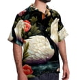 thumbnail image 2 of Swan Men's Short Sleeve Poplin Shirt, Casual Button Down Shirts, Printed Summer Beach Shirt, Unisex Casual Button Down Top, 2 of 6