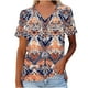 thumbnail image 2 of Camiseta de Manga Corta de la Mujer con Cuello en V Causal, Camiseta de Estante de Imitación de Moda de Verano, 2 of 5