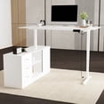 thumbnail image 2 of KULAGAGA Height Adjustable Electric Standing Desk with File Cabinet, 55.1 in x 63 in, White, 2 of 8