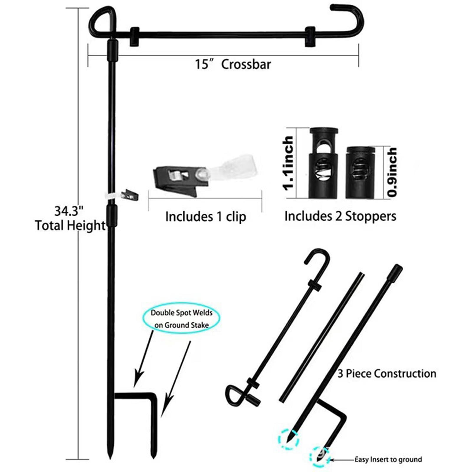 Garden Flag Stand with Anti Skid Clip Flag Holder for Farmhouse Yard Holiday