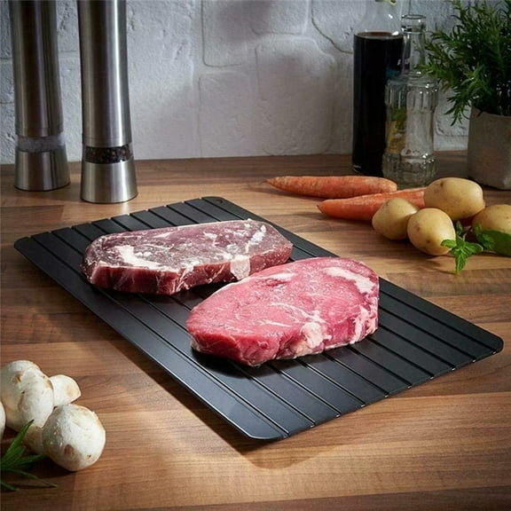 Defrosting Tray for Fast Defrosting - Large Thaw mat for Frozen Meat - Naturally, Without Microwave, Without Water