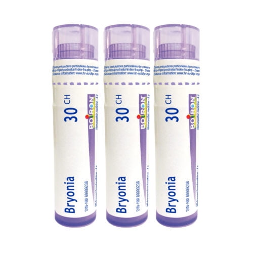 Boiron Bryonia 30CH – Homeopathic Medicine, Box of 3 Tubes (4g Each, Approx. 80 Pellets per Tube)
