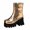 Gold, variant on Platform Booties for Women Chunky Heel Round Toe Ankle Boots Glitter Upper Fashion Snakeskin Pattern Side Zipper Short Boots