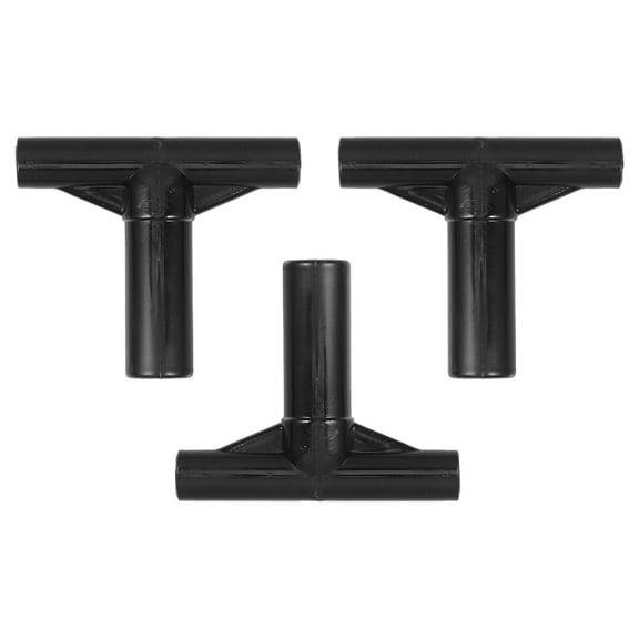 WEAVILUX Black Plastic T-Shaped Trampoline Parts 3 Pieces Weather Resistant Replacement Components