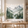 thumbnail image 5 of Misty Mountain Forest Landscape with Misty Pine Valleys Serene Watercolor for Nature Enthusiasts Forest Wall Art Housewarming Gift Tapestry Wall Hanging for Bedroom and Living Room, 5 of 7