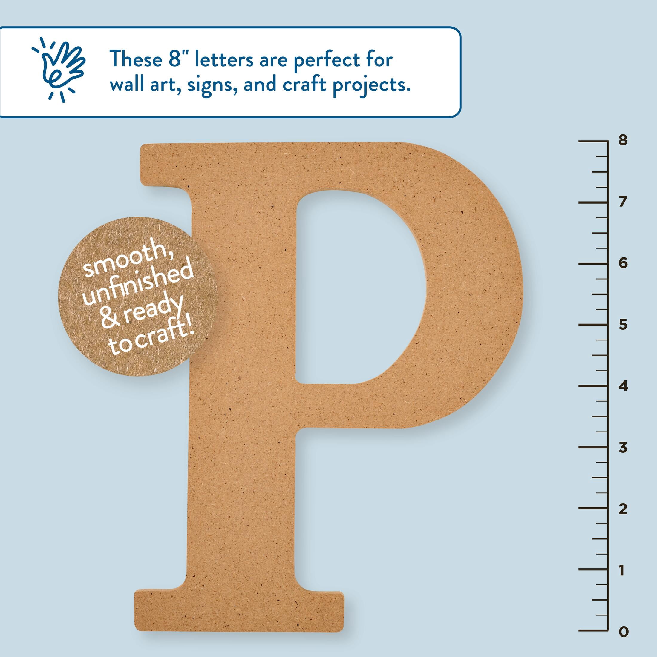Plaid Unfinished Wood MDF 8" Letter for DIY Arts and Crafts, P