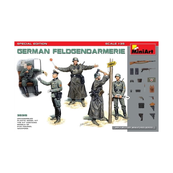 MiniArt Models German Field Police w/Weapons (Special Edition) New