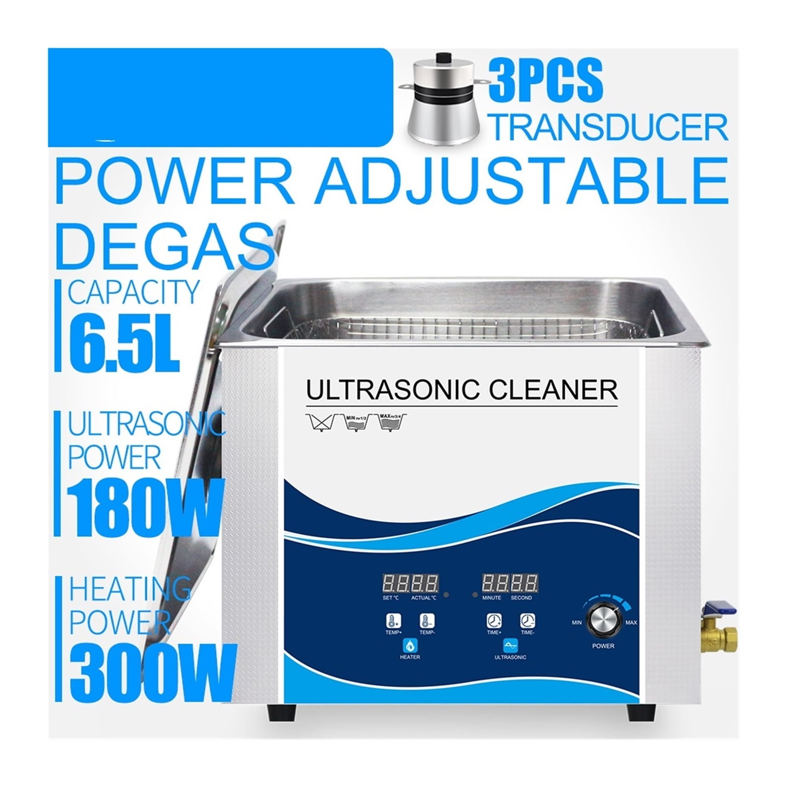 Power Adjustable Digital Ultrasonic Cleaner 6L 6.5L With Heating For Main Board Laboratory Medical Tools ,Strong Cleaning