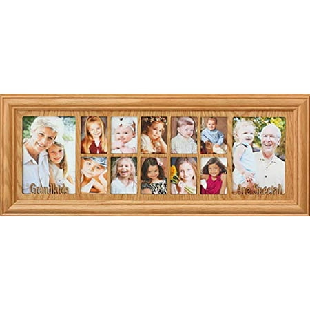 7x20 Grandkids Are Special Multi Portrait Collage Picture Frame Light Medium Oak Insert With Grandma Or Grandpa Lightmedium