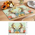 thumbnail image 6 of Easter Bunny Eggs Placemats Set of 8 Spring Tulip Flowers Leaves Rustic Green Place Mats Indoor Wipeable Table Mats Washable Dining Table Placemats for Kitchen Holiday Party Home Decor 13x19 Inch, 6 of 9