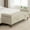 Griege, variant on S-HOME Multi-Scenario Modern Upholstered Storage Bench In Napped Fabric With Rolled Armrest And Rubberwood Legs For Living Room Entryway, Beige