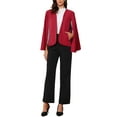 thumbnail image 2 of INSPIRE CHIC Cape Sleeve Blazer for Women's Business Work Open Front Casual Jacket Coat S Red, 2 of 6