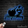thumbnail image 3 of Handmadetneonsign Bowling Medal Hanger Metal Wall Art Light, Bowling Name Metal Sign Wall Decor, Sport Game Metal Decor 45901, 3 of 5
