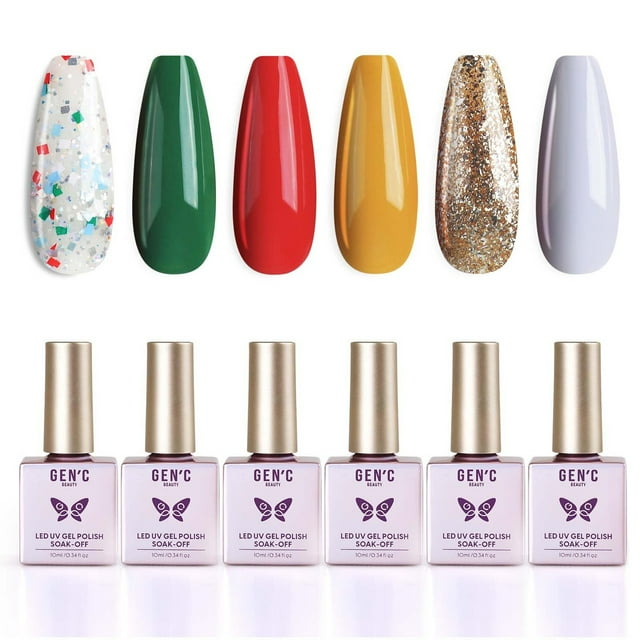 Gen'C Béauty UV Nail Gel 6 Colors Kit Christmas