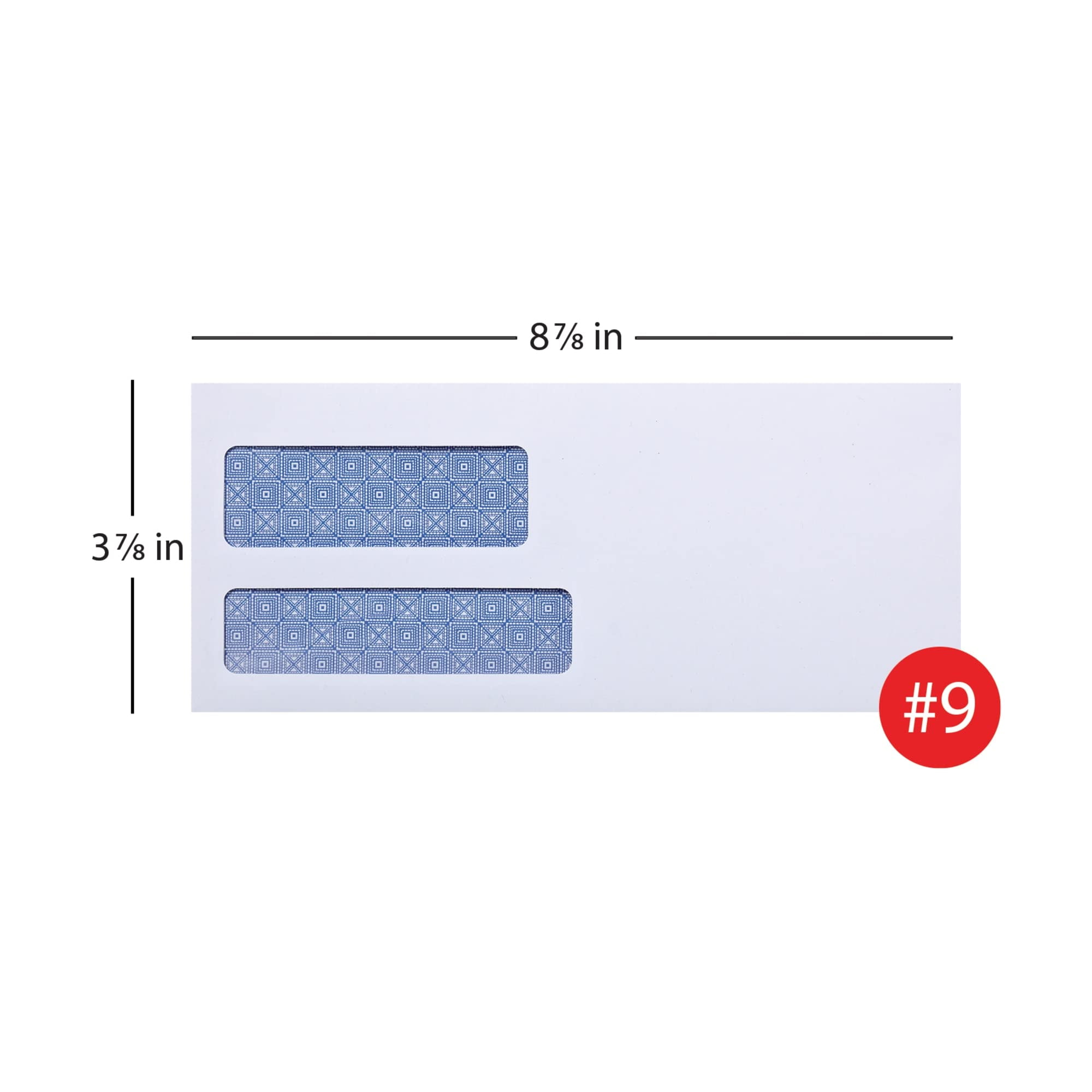 Office Depot 100% Recycled Lift  Press(TM) Double-Window Envelopes, #9 (3 7/8in. x 8 7/8in.), White, Pack Of 500, 76169