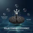 thumbnail image 2 of Solar Fountain for Bird Bath: Floating Mini Solar Water Fountain with 6 Nozzles for Garden, Pond, Pool, and Outdoor (2, 5.1"), 2 of 9