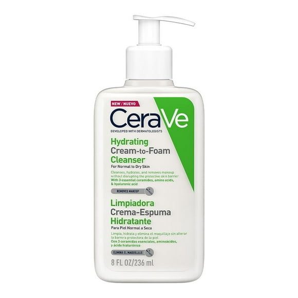 Crema espuma CeraVe Hydrating Cleanser hidratante piel normal a seca 236 ml