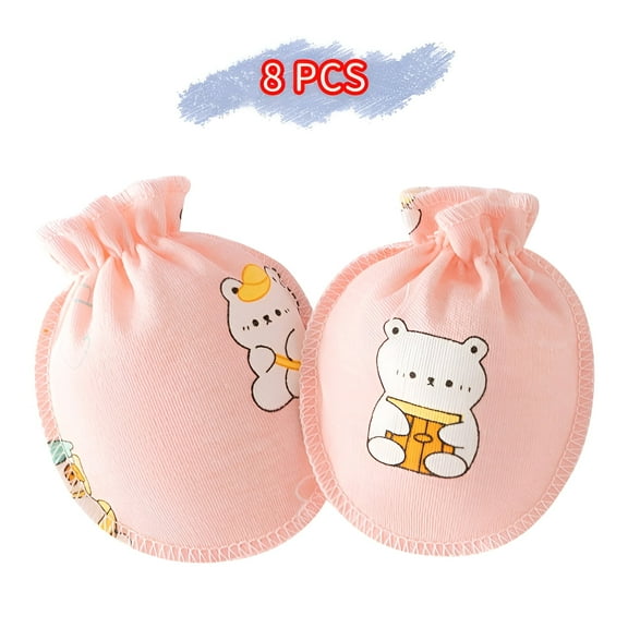 TELOLY 8Pcs Baby Mittens,Safe for Baby's Skin Baby Mittens Newborn,Comfortable Design Newborn Mittens,Style1