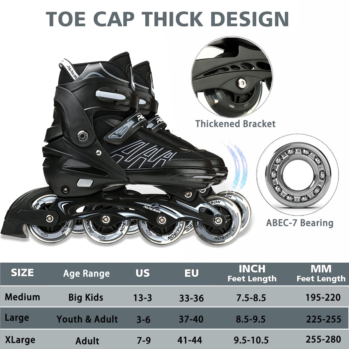GIATUEE Light up Adjustable Roller Skates for Men Women, Inline Skates for Adult(XLarge)